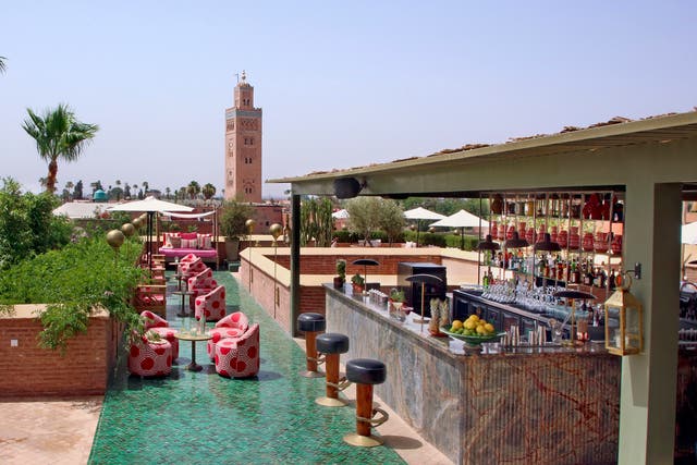 <p>The sceney rooftop at El Fenn buzzes day and night</p>